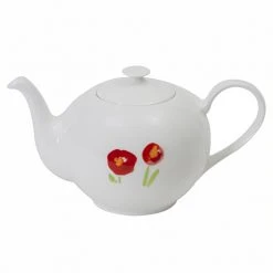 Teekannen Dibbern Impression Mohn Rot Teekanne Rund 0,90ltr.